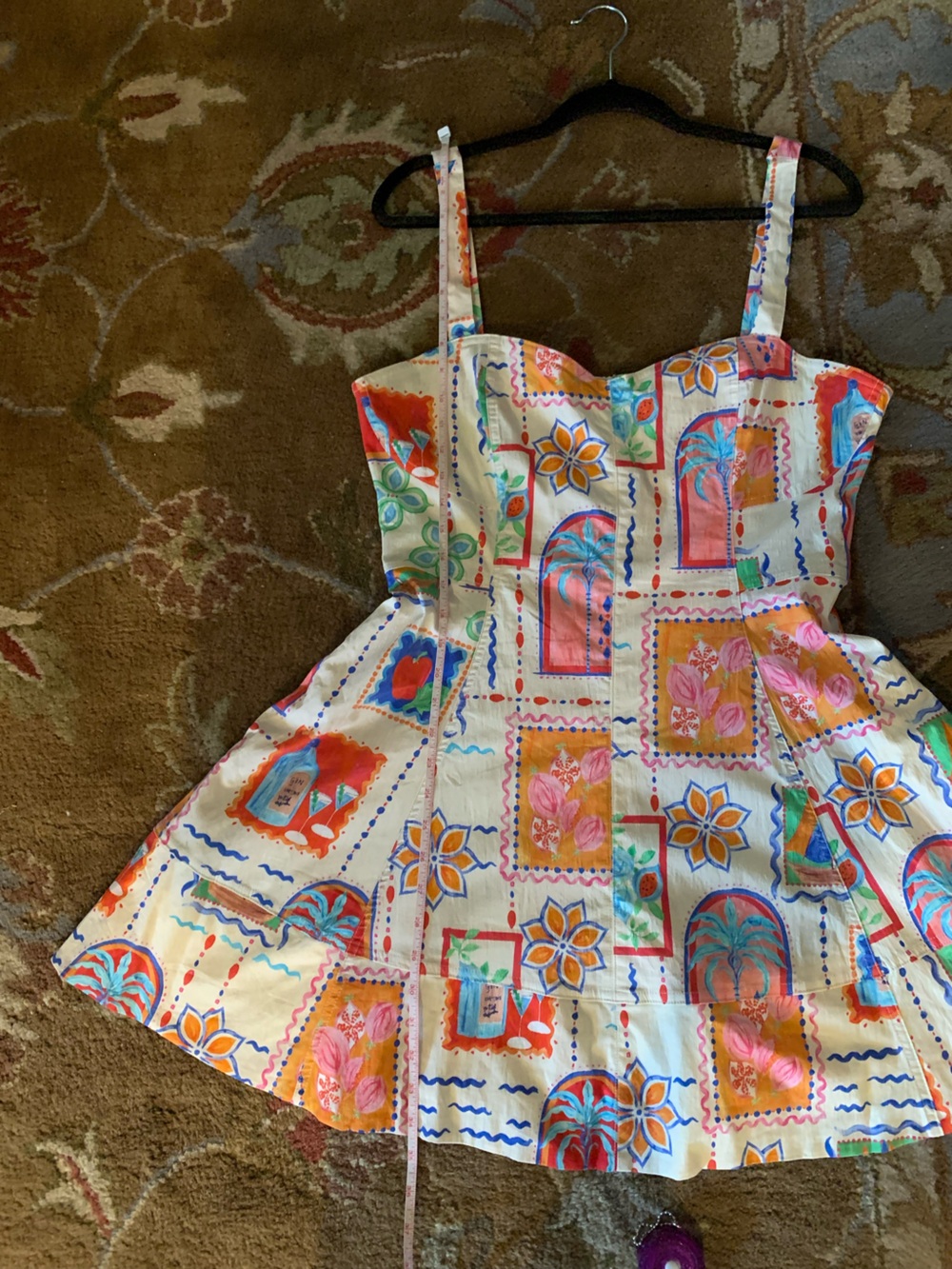 Avec Les Filles Cream Multicolor Patchwork Sundress - Picture 7 of 7